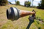 Close up of historic gold sluice