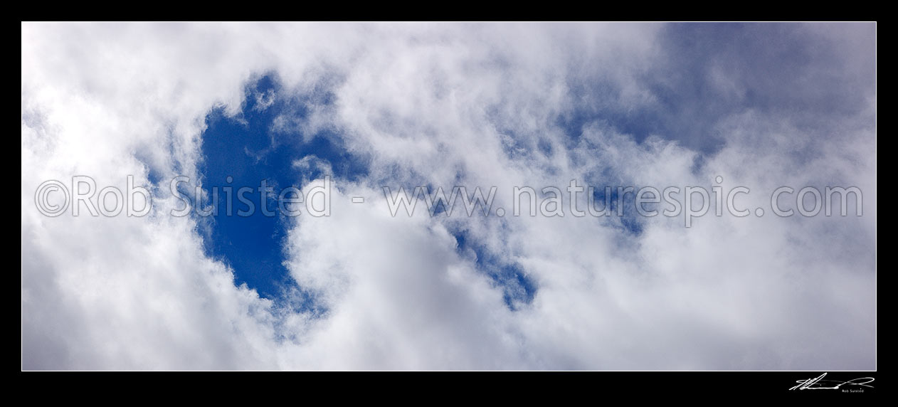 Image of Blue sky and stormy clouds in the sky, Awatere Valley, Marlborough District, Marlborough Region, New Zealand (NZ) stock photo image