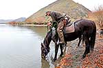 Stockmen & horses at Lake McRae