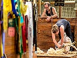 Emily Welch and dad, record shearers