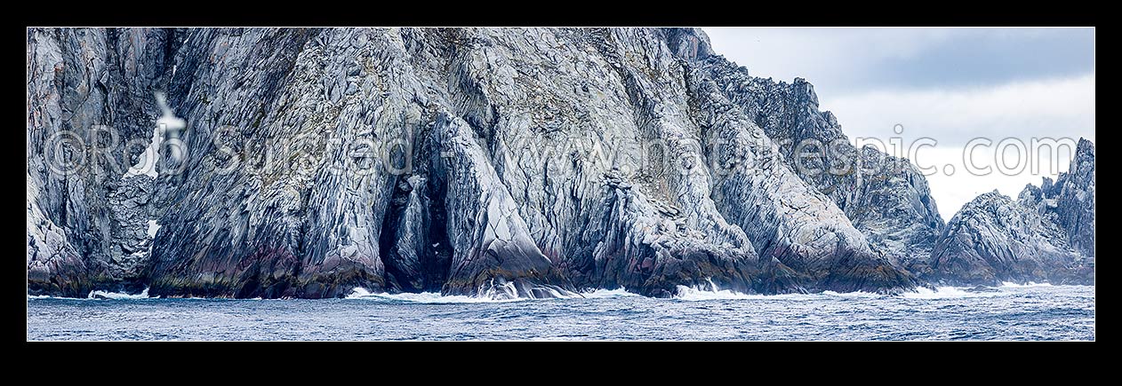 Image of Cornwallis Island rugged rocky coastline in the Antarctic South Shetland Islands. Panorama, Elephant Island, Antarctica Region, Antarctica stock photo image