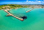 Oamaru harbour and town