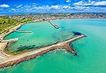 Oamaru harbour and town