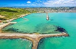 Oamaru harbour and town