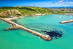 Oamaru harbour and town